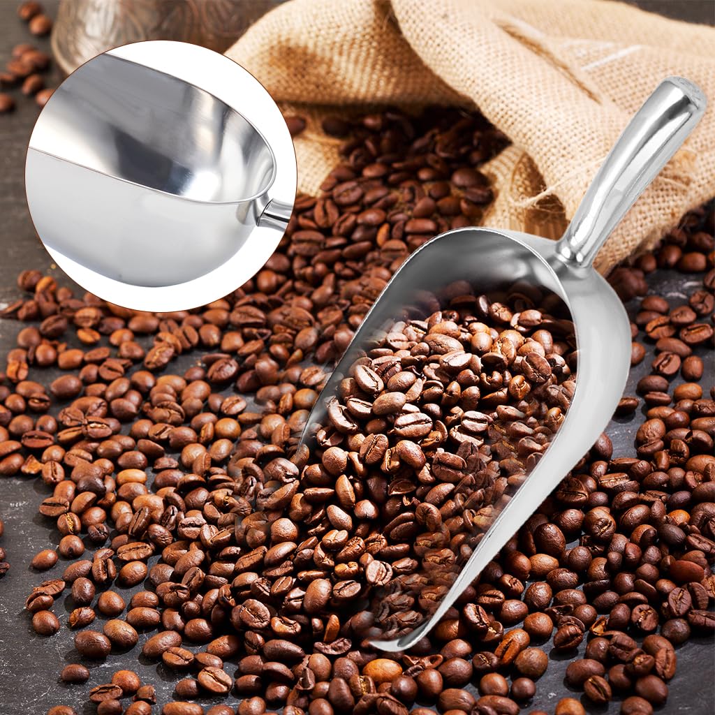 HASTHIP Ice Scoop for Ice Buckets with 12 oz Deep Bowl and Ergonomic Handle | Aluminum Tool