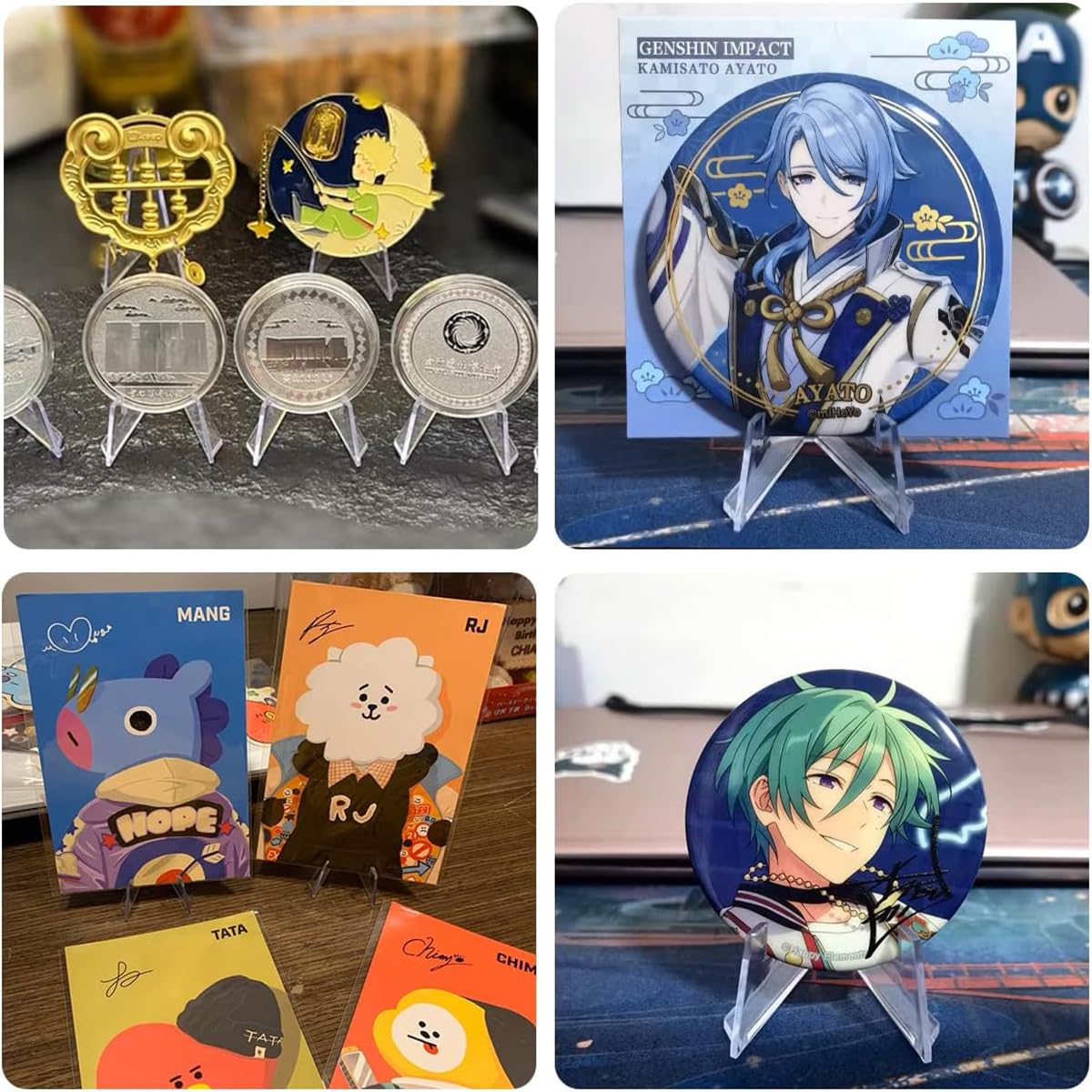 Climberty Card Display Stand for Trading Cards and Coins featuring Triangular Support | 10Pcs Clear Acrylic 2.25 Inch Easels