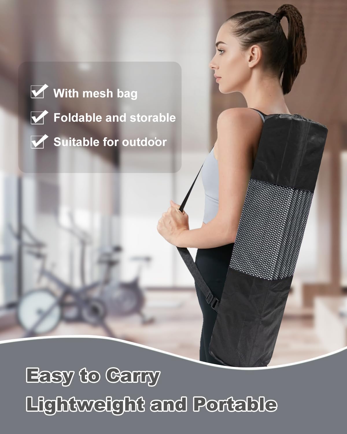 Proberos Yoga Mat for Home Workout with Double Sided Anti Slip Surface 72x24 in | TPE 6mm Thick