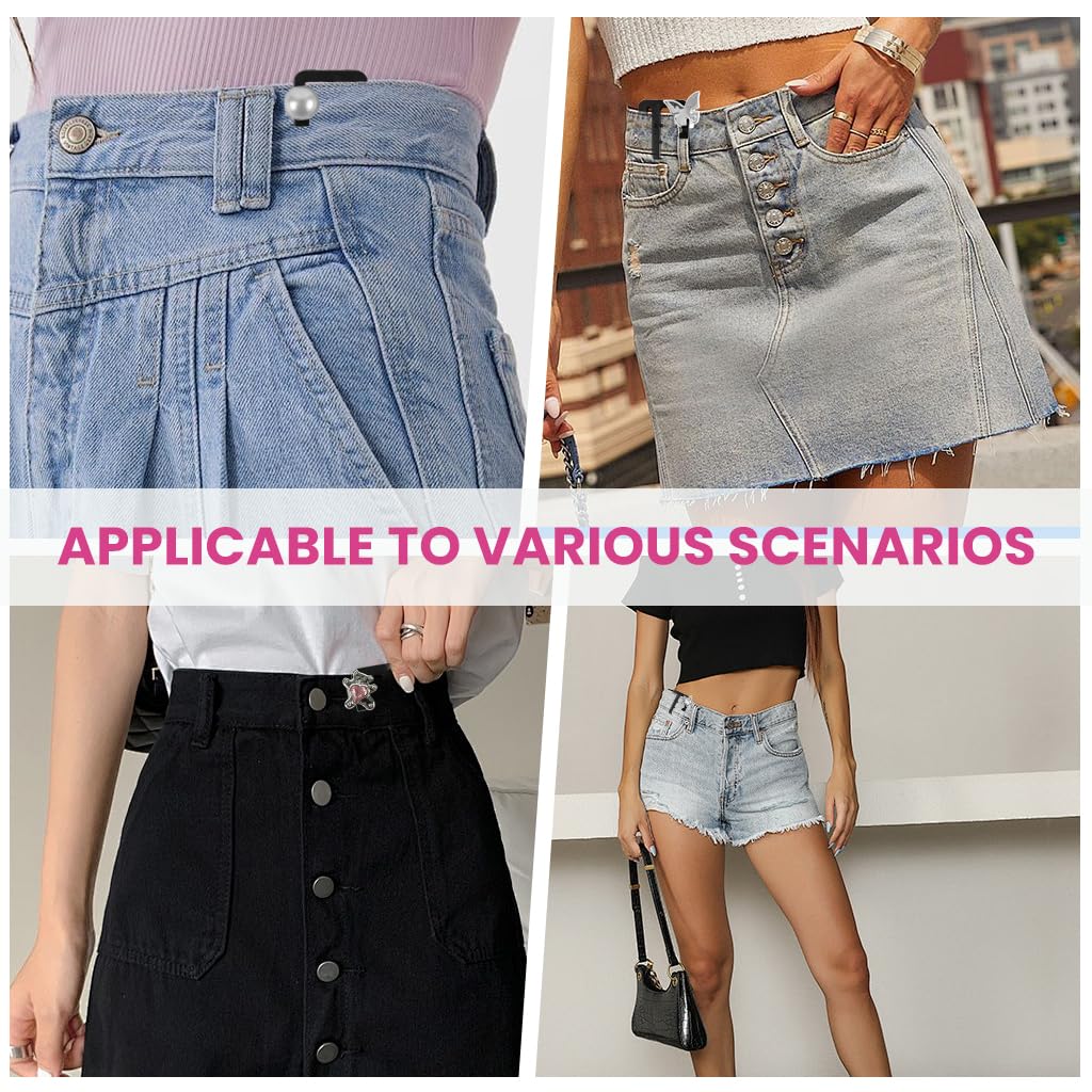 SANNIDHI Waist-Reducing Clips for Pants Adjustment with Secure Grip and Chic Designs Pack of 5