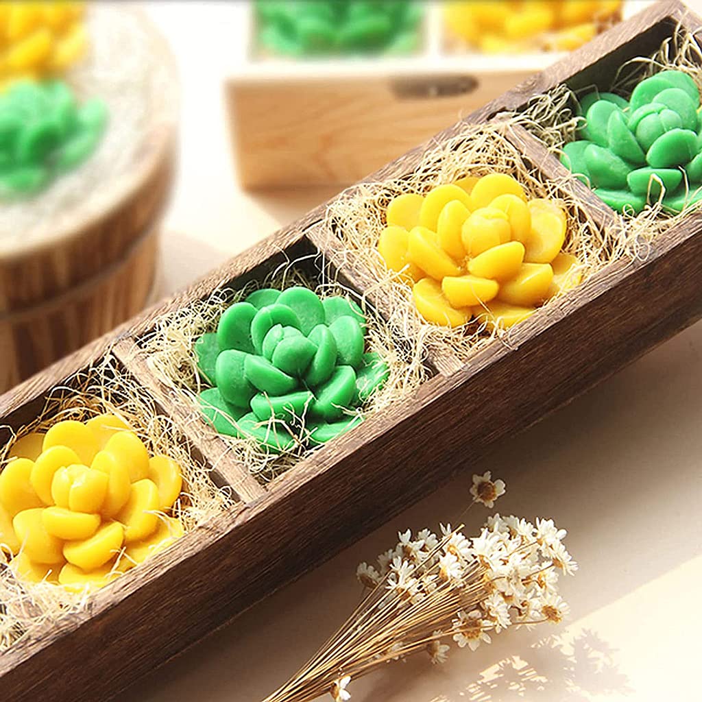 HASTHIP Silicone Molds for Succulent Candle DIY Crafts with 2 Pcs 58x55x33 mm | Oven Safe