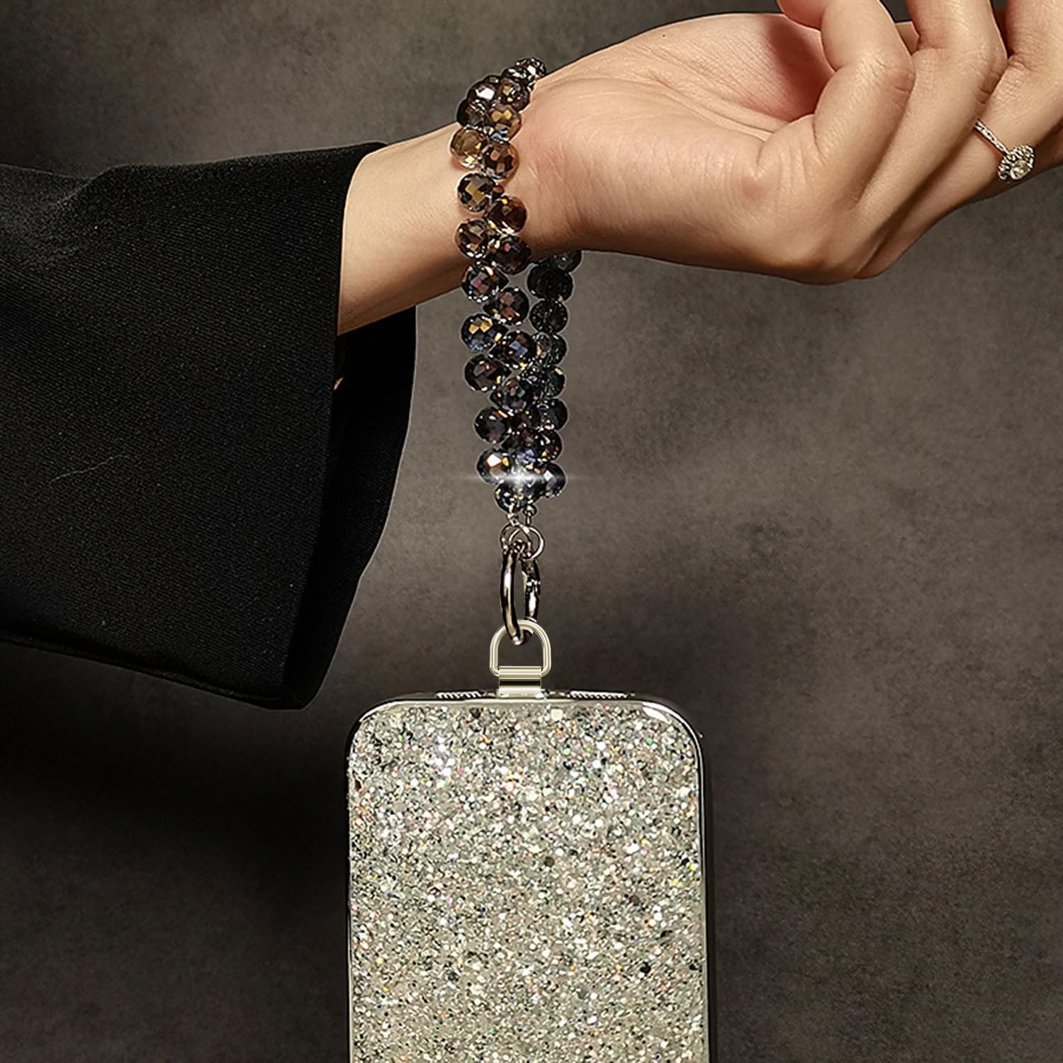 ZORBES Beaded Phone Wrist Strap featuring Sparkling Acrylic Beads for Women 2PCS | Chic Wristlet Bracelet