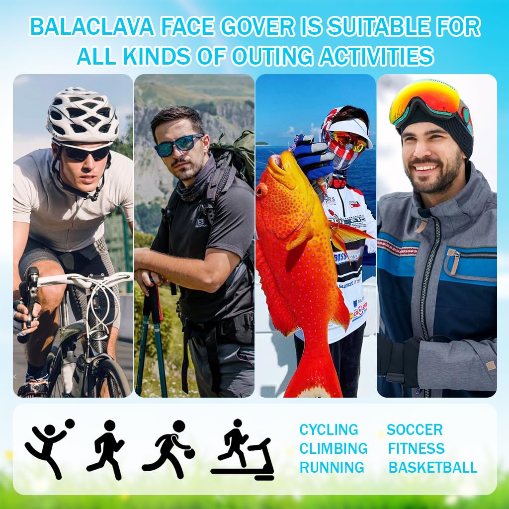 Optifit Face Mask for Bikers with UPF 50+ Sun Protection featuring Ice Silk Hood | Black