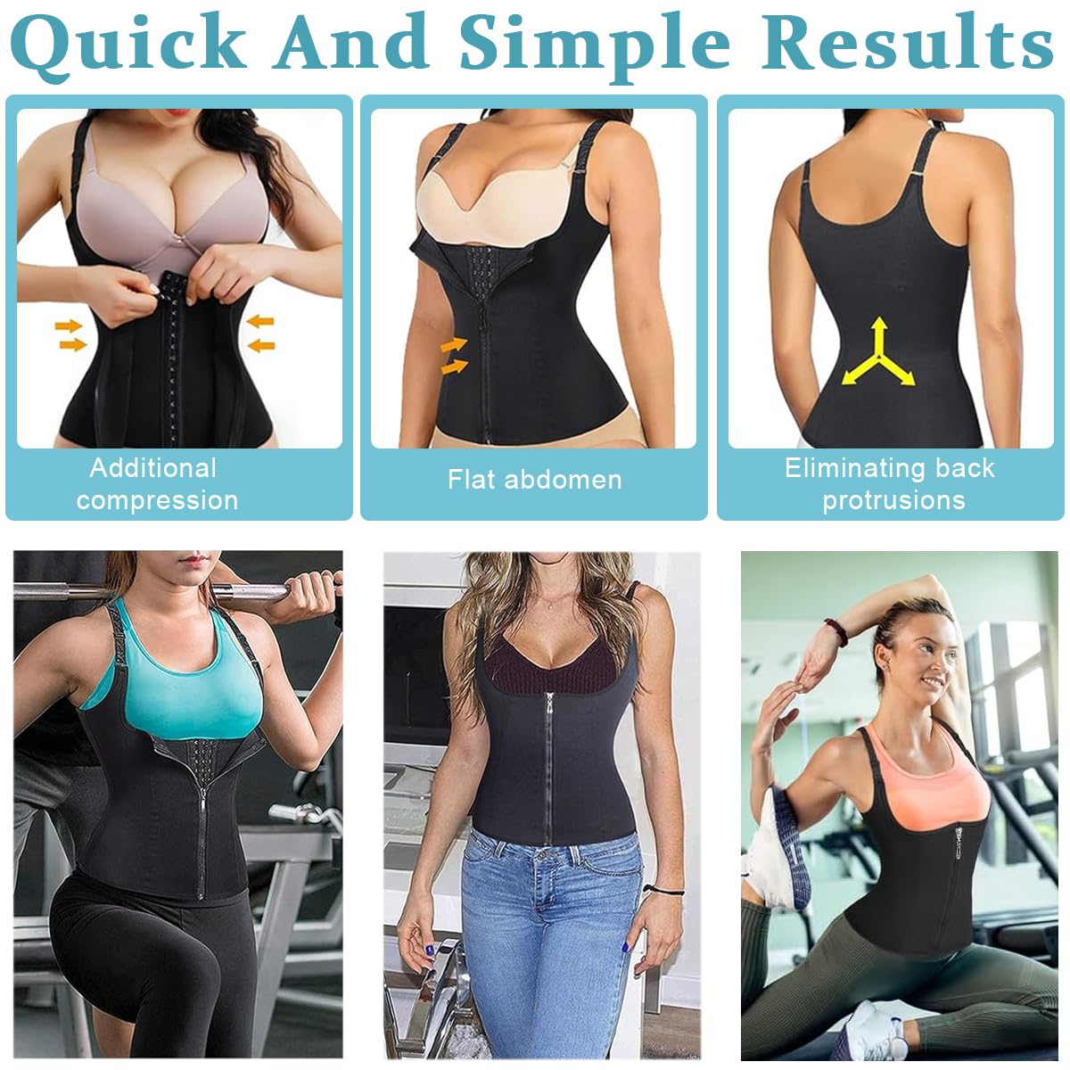 PALAY Waist Trainer for Women featuring Double Layer Zipper and 3 Row Buckle XL Black | Neoprene Shapewear for Workout and Postpartum Support