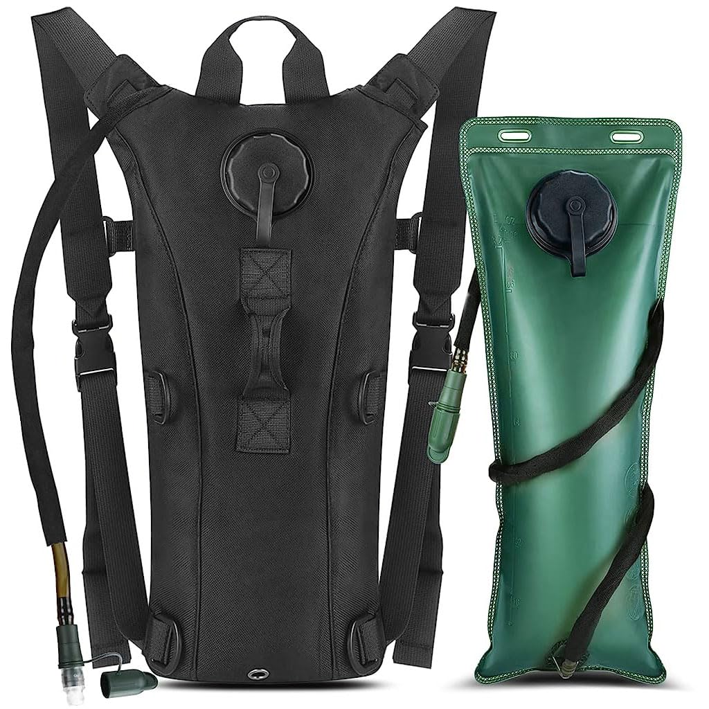 HASTHIP® Advanced 3L Hydration Backpack with Water Bladder - Tactical, Leak-Proof & BPA-Free, Ideal for Hiking, Biking & Running, Durable Oxford & Nylon Material, Insulated, Multi-Carry Options