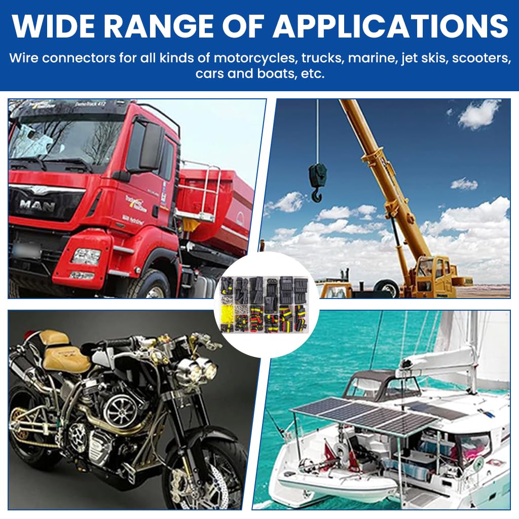 STHIRA Automotive Wire Connectors for Cars and Boats with Snap-On Mechanism | 711 Pcs 43 Sets