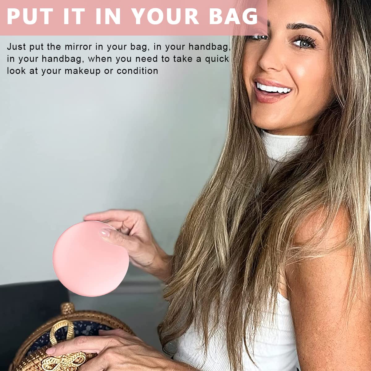 MAYCREATE Pocket LED Mirror for Makeup Touch Ups with 10X Magnification and 3.5 in Double Side Design