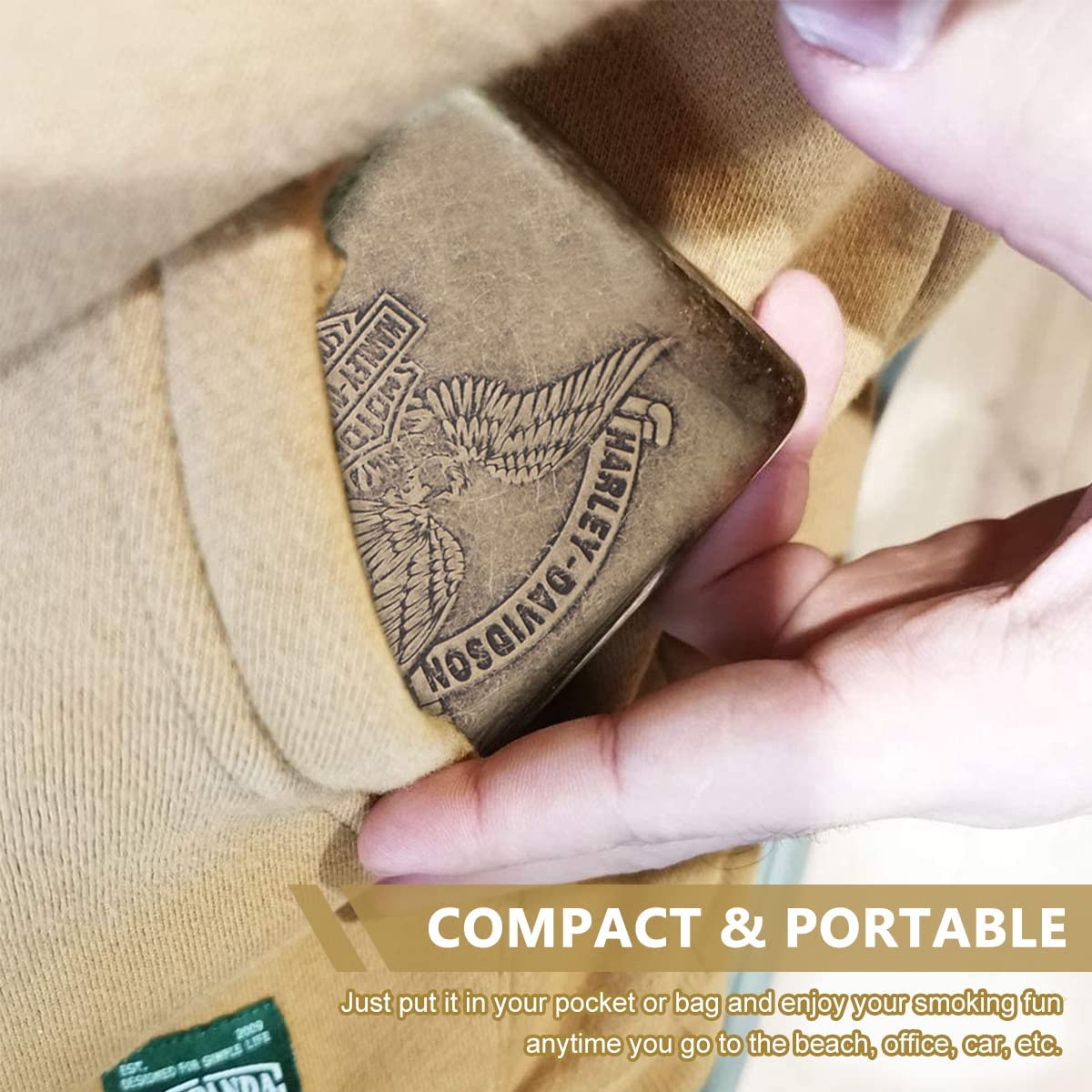 GUSTAVE Vintage Metal Cigarette Case for 20pcs 84mm Cigarettes with Double Spring Clip | Bronze Scratch Proof Gift for Men