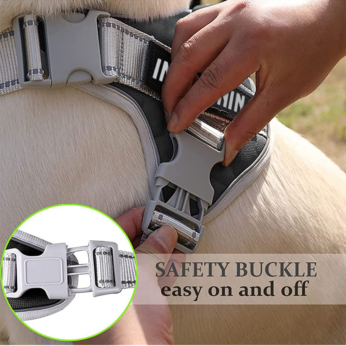ZIBUYU Dog Vest Harness for Large Dogs with Reflective Strips and Control Handle | Adjustable Oxford Design for 23–30 kg Pets