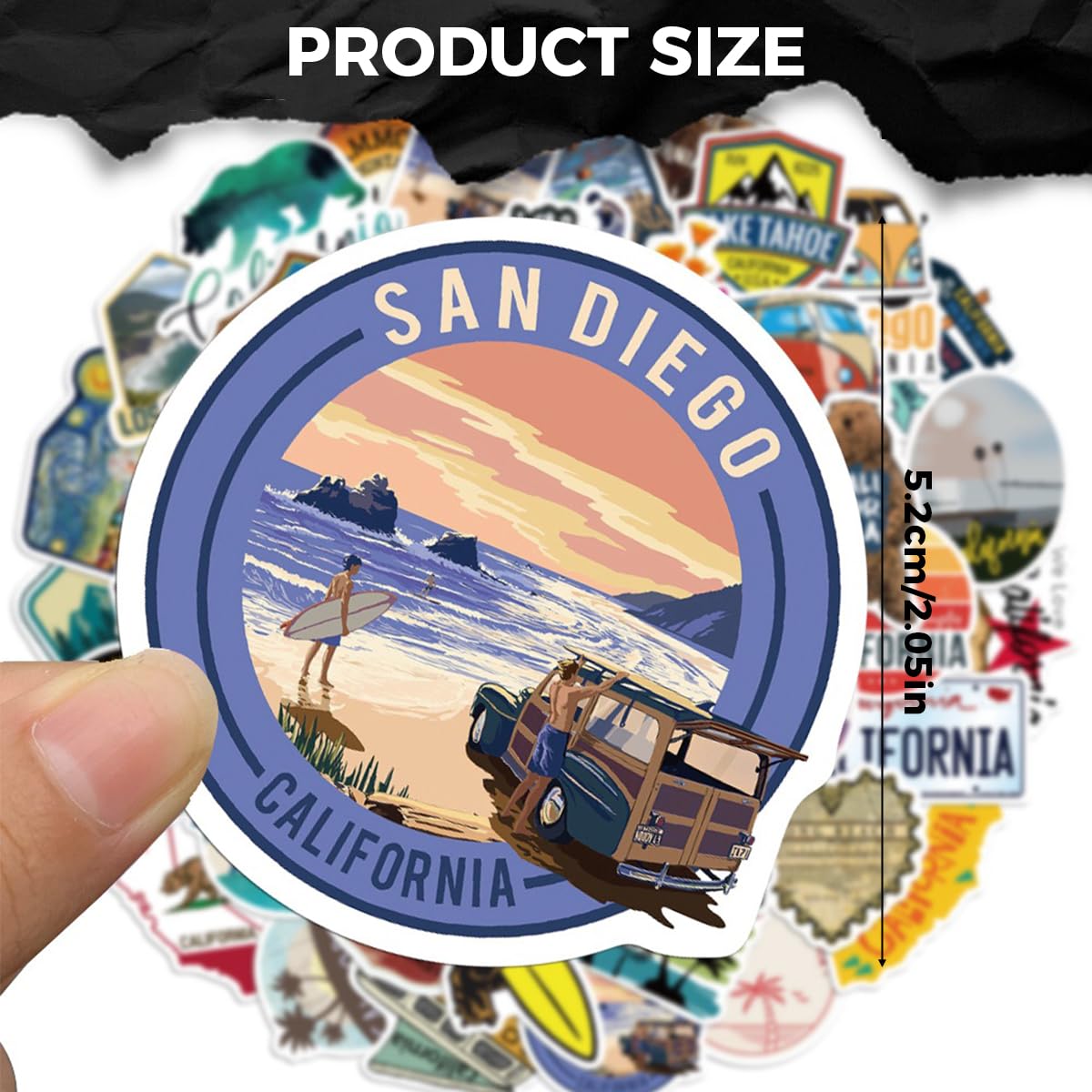 OFIFO Travel Stickers Pack for Laptops and Scrapbooks featuring 50 Waterproof Vinyl Designs