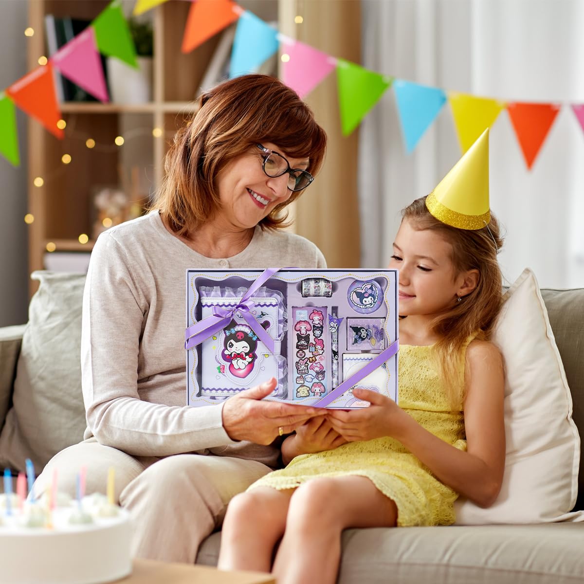 HASTHIP Scrapbooking Gift Set for Girls with Pen Sticky Notes and A5 Kuromi Notebook | Ideal Birthday and Christmas Present