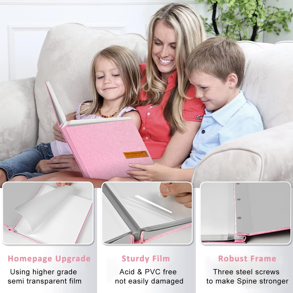 HASTHIP Photo Album for DIY Scrapbook Memories with 40 Pages and Linen Hard Cover | Ideal Gift for Family and Travel