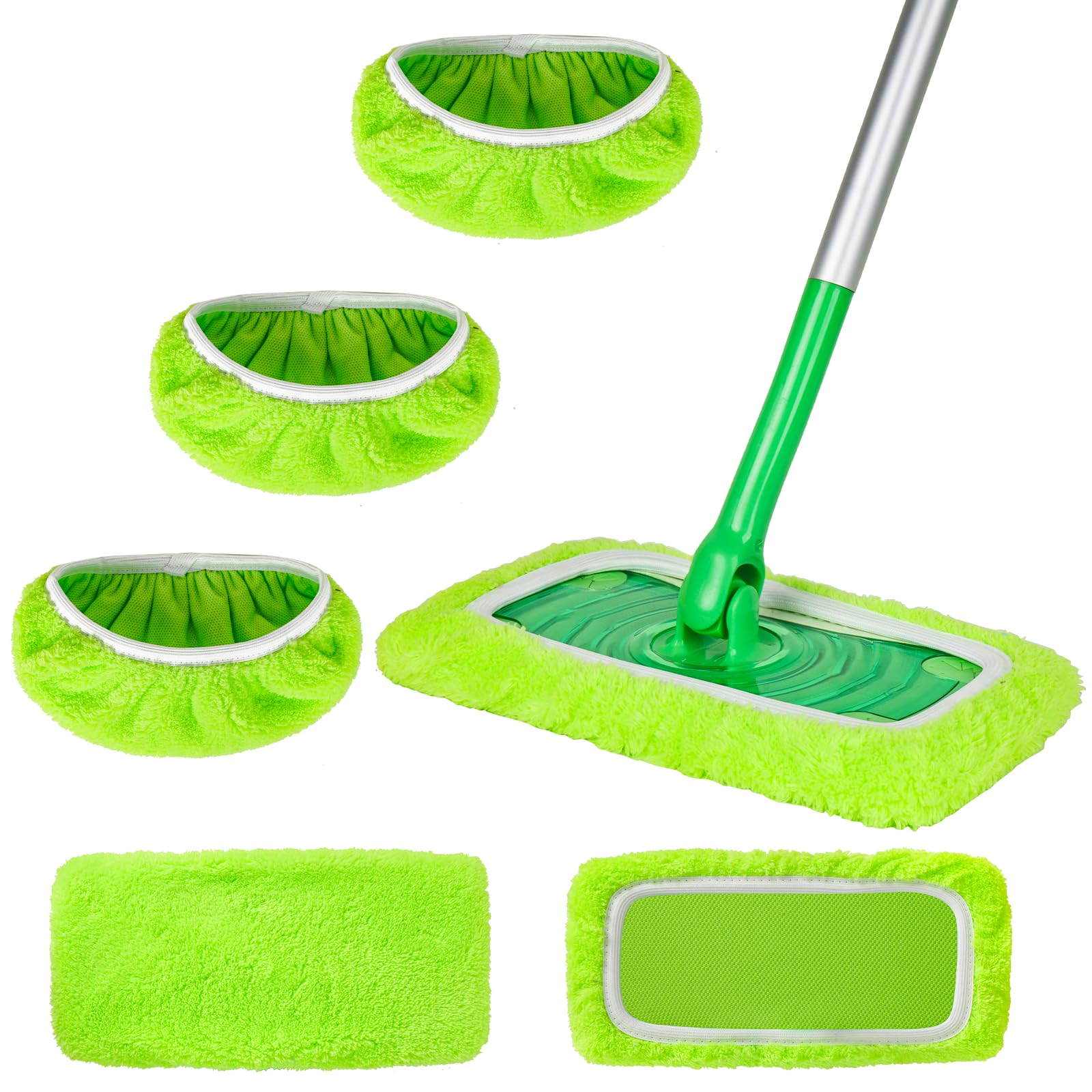 HASTHIP® 3 Pack Reusable Microfiber Mop Pads Compatible, Wet and Dry Flat mop Cover for Surface/Hardwood Floor Cleaning (Mop is Not Included)