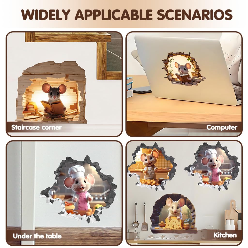 HASTHIP 3D Cartoon Wall Stickers for Kids Rooms with Waterproof Peel and Stick Design | 6Pcs 5.9 in Removable Decals