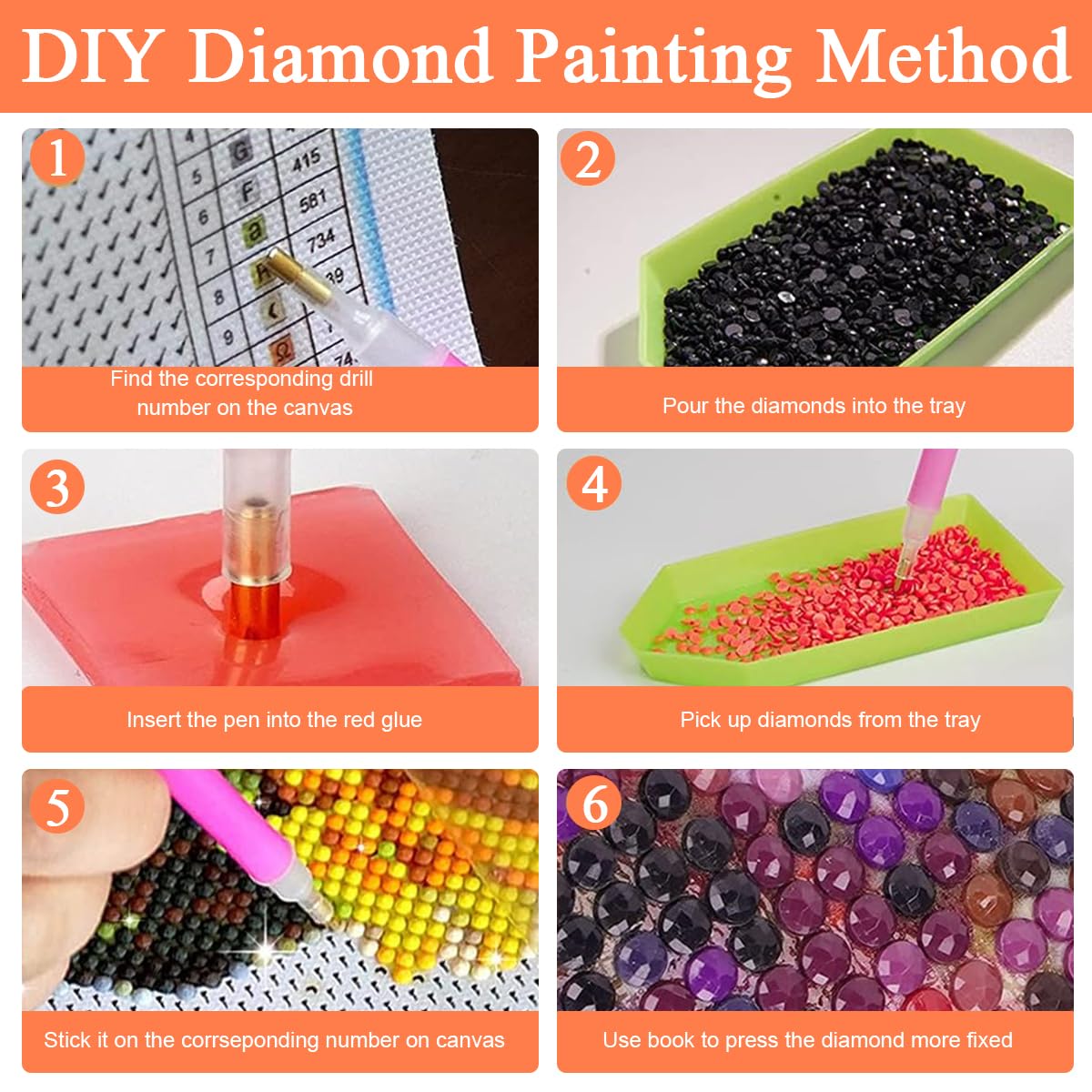 HASTHIP Diamond Painting Kit for Home Wall Decor with Full Drill Canvas 12x16 inch | DIY Gift