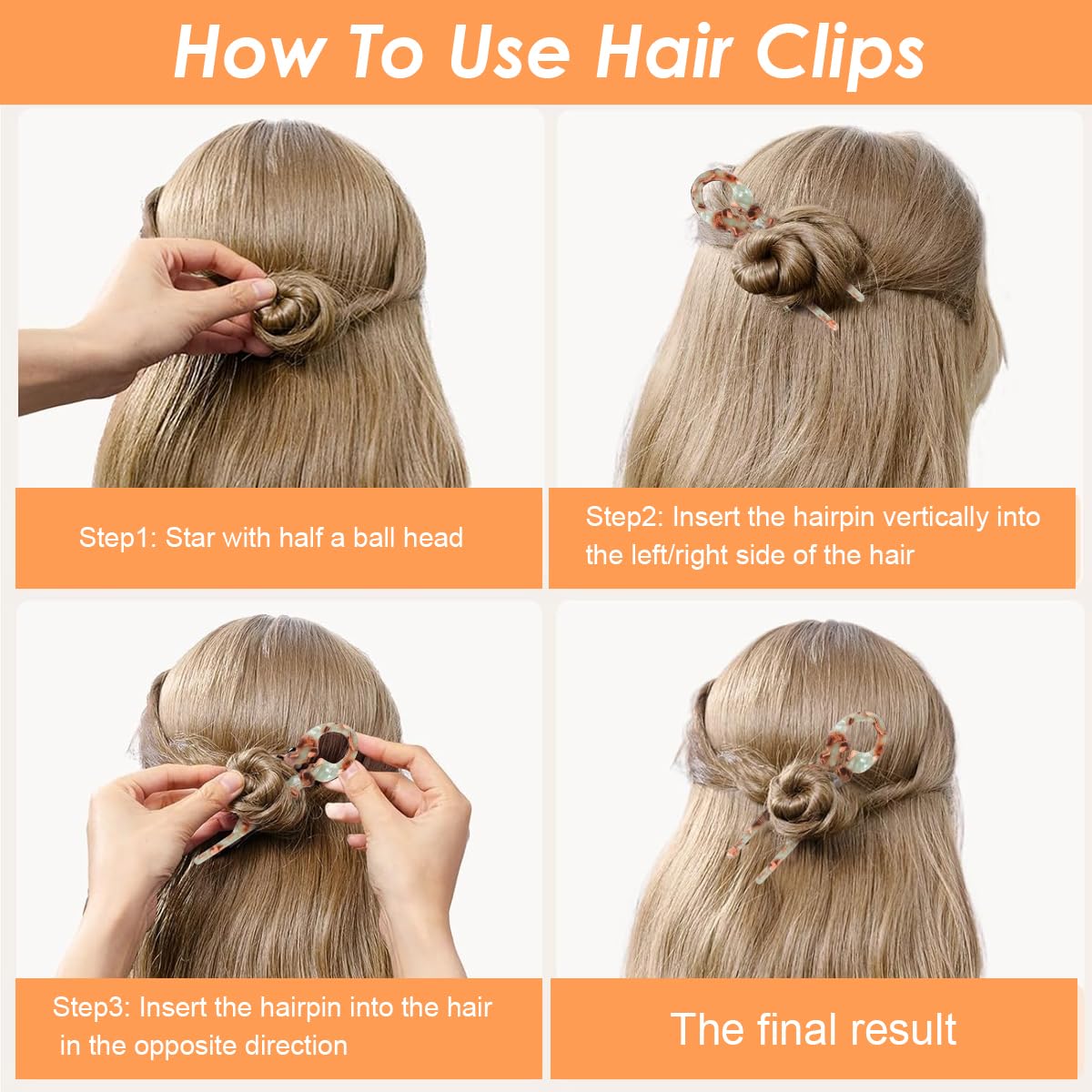 MAYCREATE Hair Pins for Women 6 PCS Set featuring Double Notch Locking Mechanism | for Thin and Thick Hair