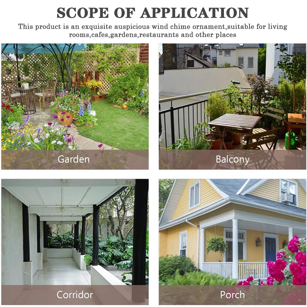 HASTHIP Wind Chimes for Home and Garden with 12 Aluminum Tubes and Hanging Hook | Gold 23 in Outdoor Decor