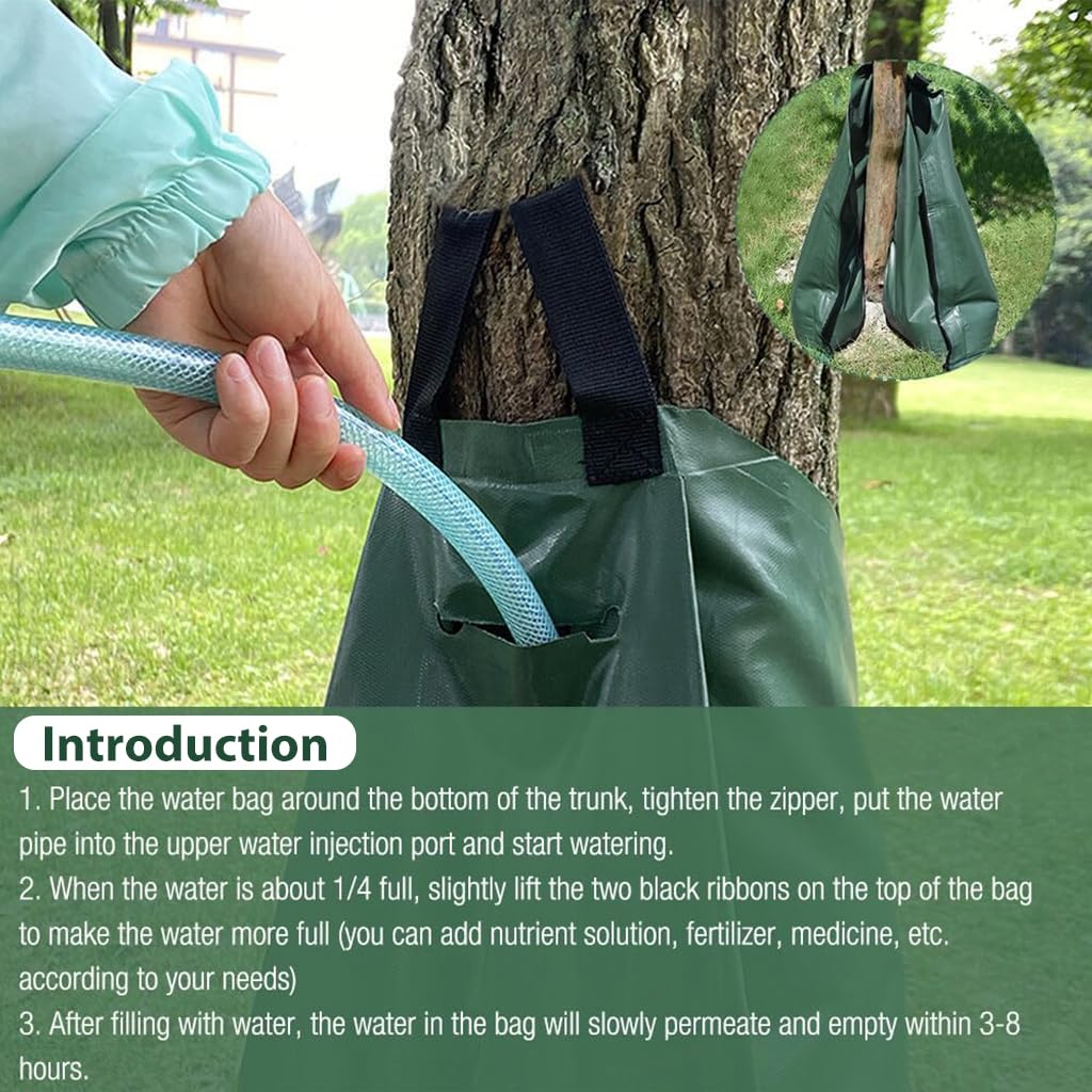 HASTHIP® 90L Tree Watering Bag, PE Wear-resistant Slow Release Watering Bag for Newly Planted Trees and Shrubs, Splicable Plant Life Support Water Bag