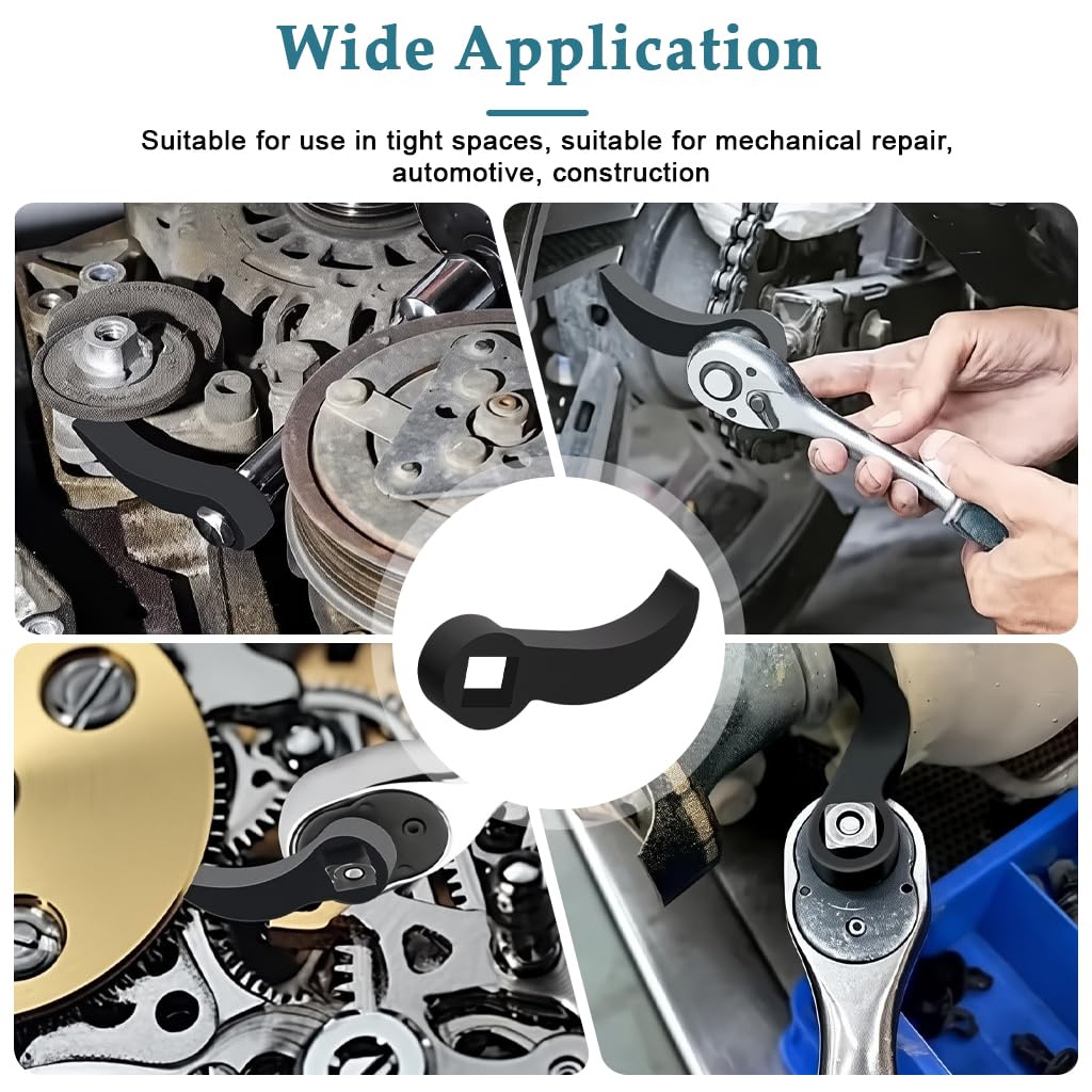 STHIRA Curved Torque Wrench Adapter Handle for Tight Space Access with Steel Extension Bar
