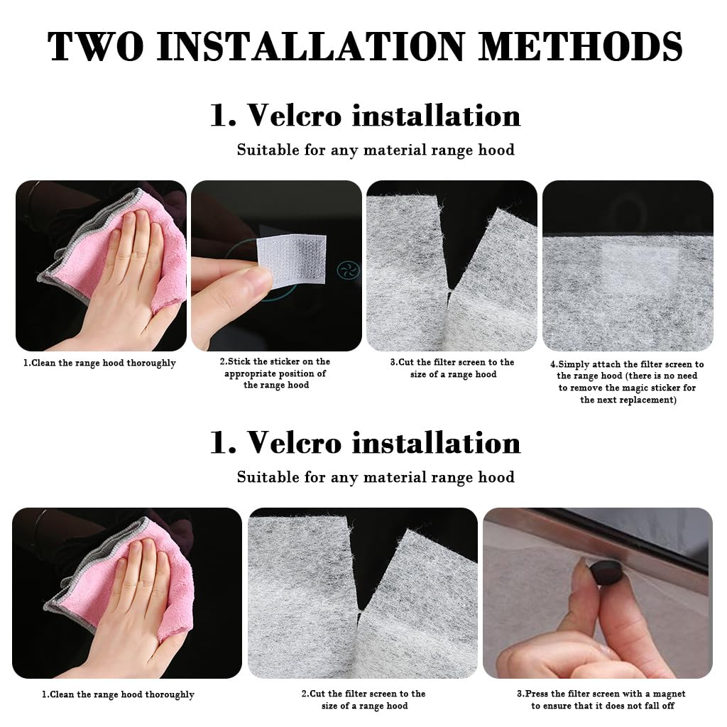Supvox Oil Blotting Paper Roll for Range Hook 46cm x 5m with Cut-to-Fit Design | Heat Resistant Grease Absorbing Sheet