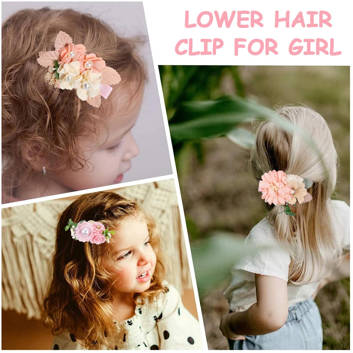 PALAY Flower Hair Clips for Girls featuring 3pcs Chiffon Flowers | Bridal and Daily Accessories