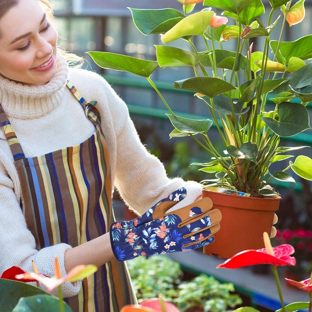 HASTHIP Gardening Gloves for Garden Home, Puncture Resistant Garden Gloves for Pruning Blackberries/Thorny Bushes/Roses/Wild Plants, Heavy Duty Garden Farming Gloves for Weeding, Gardening