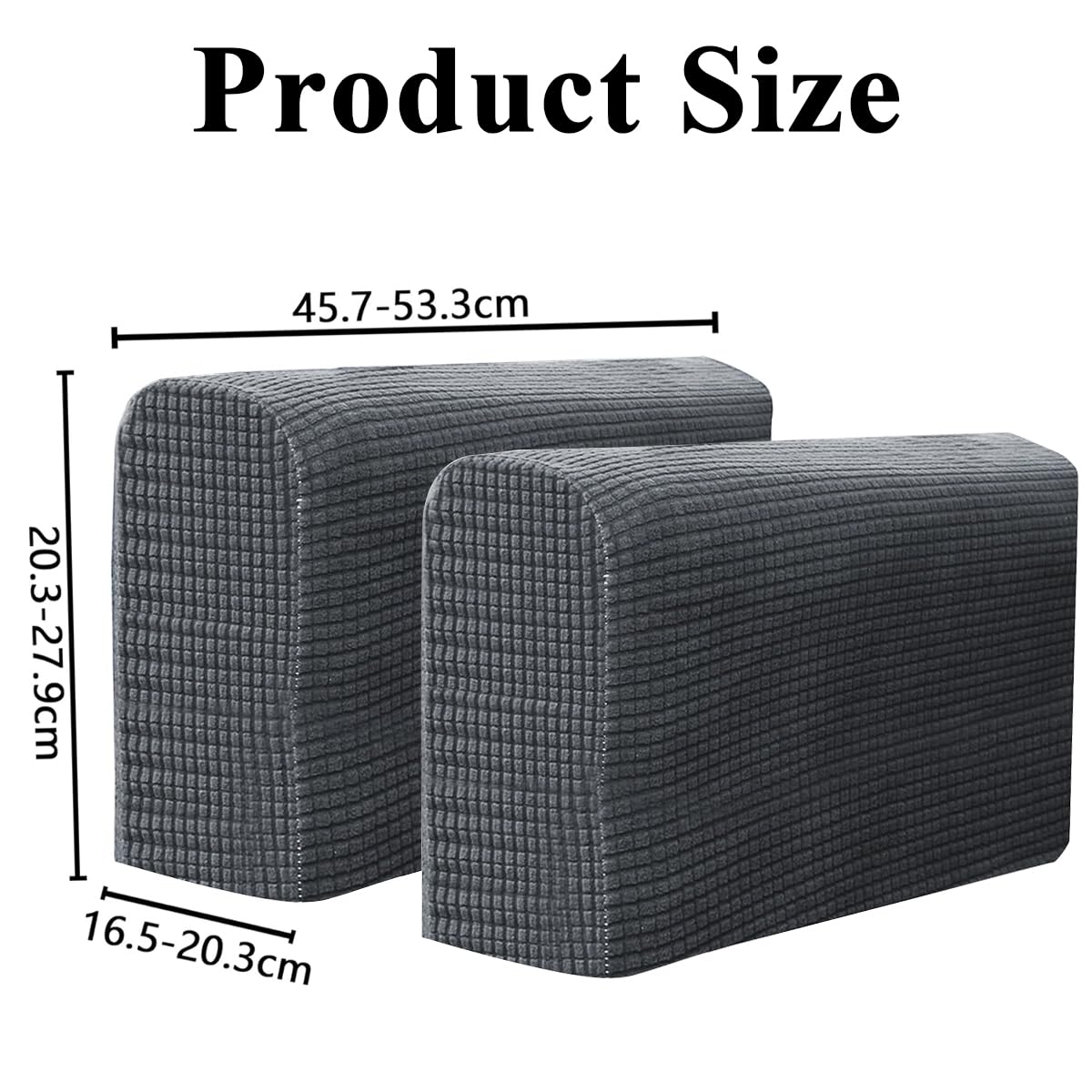 HASTHIP® 2Pcs Elastic Sofa Armrest Cover for Armchairs Spandex Arm Armrest Cover for Reclining Sofa, Chaise Lounge Chair, Leather Chair, Recliner Sofa, Minimalist Gray Sofa Armrest Cover