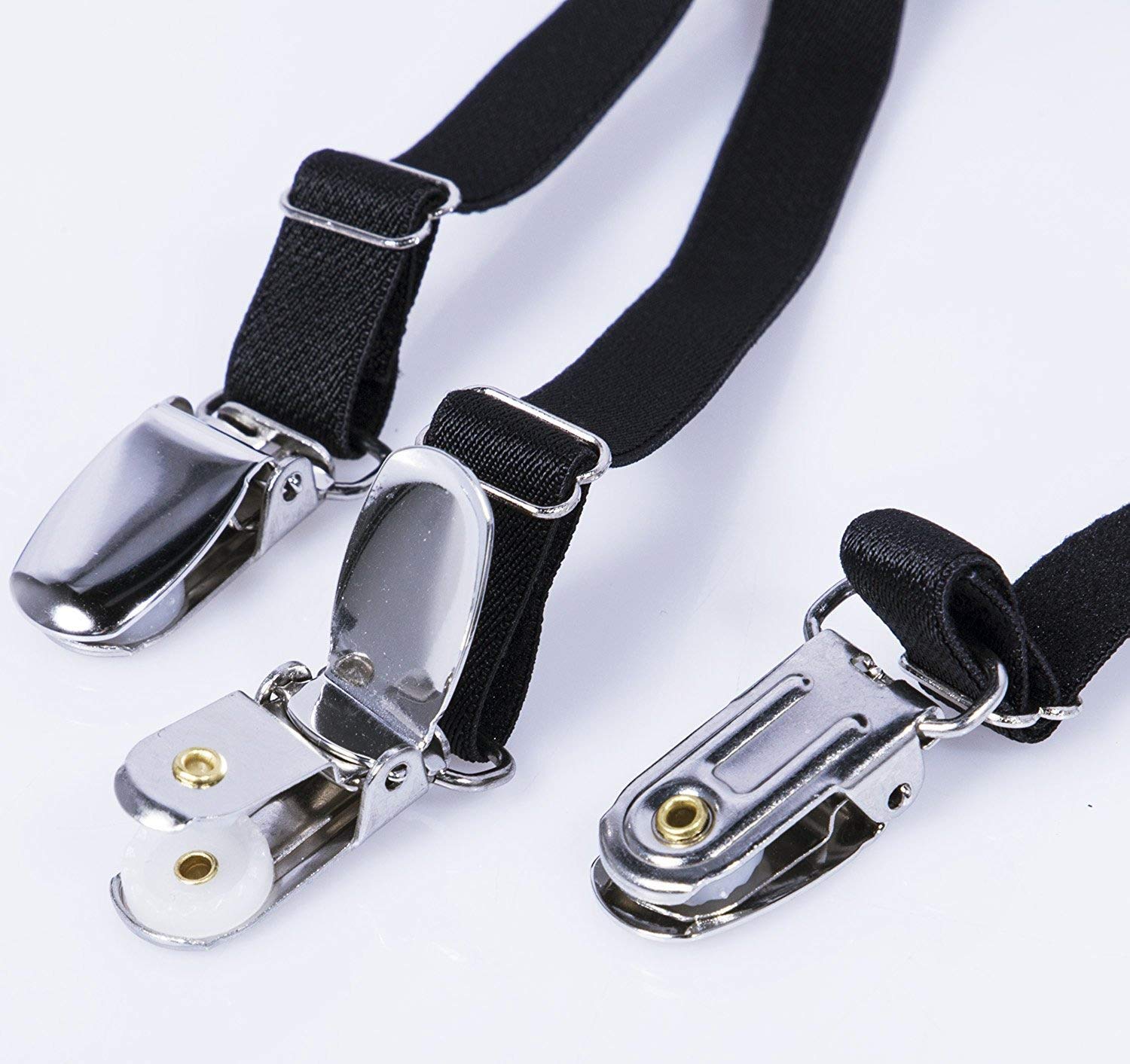 GUSTAVE® Men's Shirt Stays Adjustable Elastic Shirt Garters with Locking Non-Slip Clips