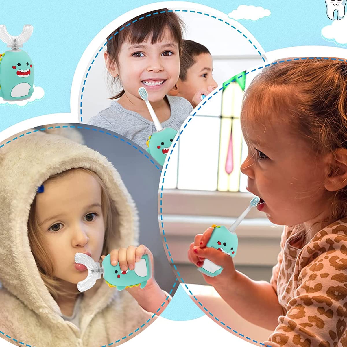 HANNEA Ultrasonic Electric Toothbrush for Kids with U Shape Design and 8000–30000 VPM | USB Rechargeable Silicone Brush