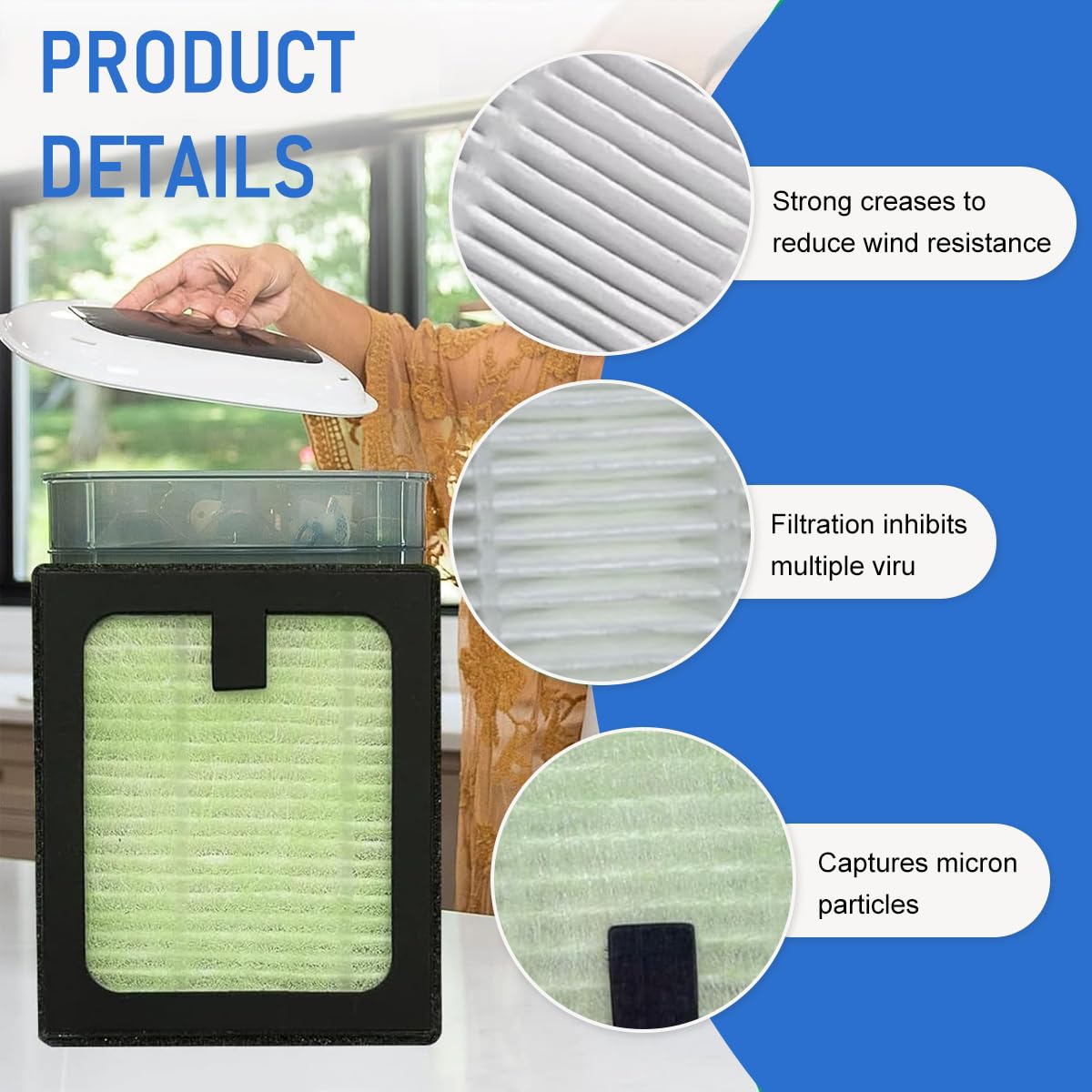 HASTHIP Baby Bottle Dryer Advanced HEPA Filter 6pcs for Brezza | Captures 99.97 Percent Particles