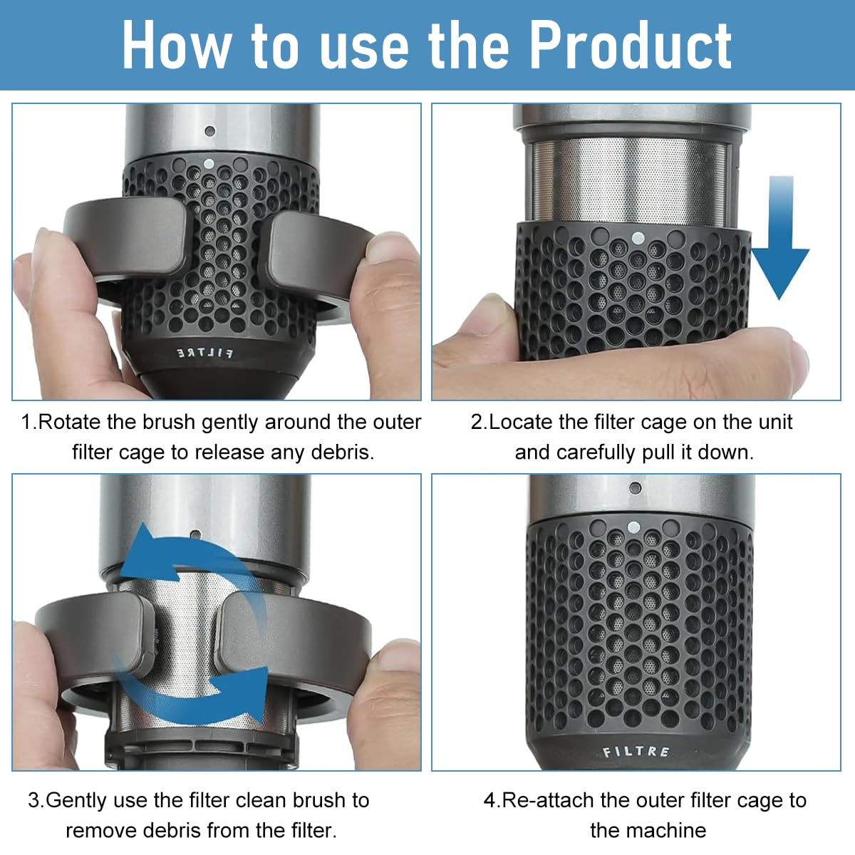 MAYCREATE Filter Cleaning Brush for Dyson Airwrap HS01 HS05 | 2PCS Easy Maintenance Tool