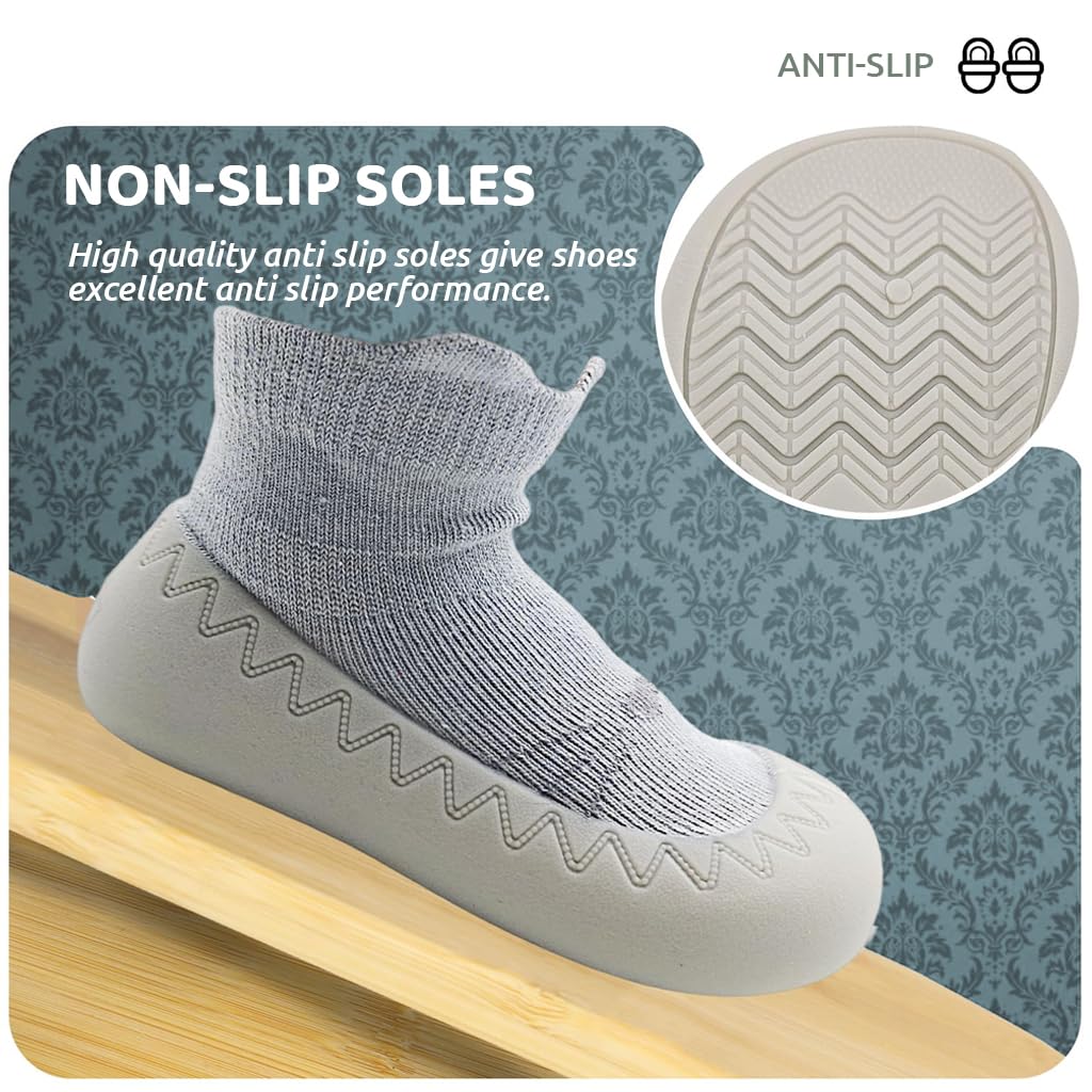 SNOWIE SOFT Winter Baby Shoes for 6–12 Months with Anti-Skid Rubber Sole and Plush Liner Blue