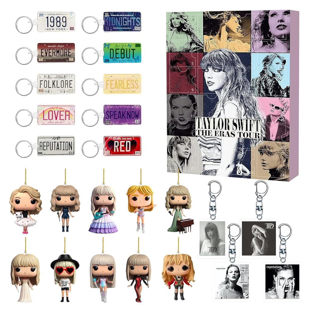 HASTHIP Advent Calendar Gift for Music Lovers with 24pcs Ornaments and Keychains | Holiday Countdown Box