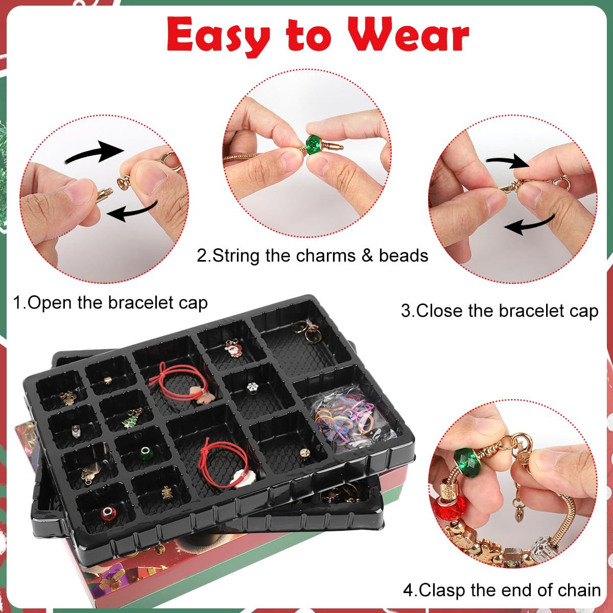 SANNIDHI Christmas Advent Calendar 2025 with 24 Compartments for Girls | Jewelry and Hair Accessories Countdown Gift