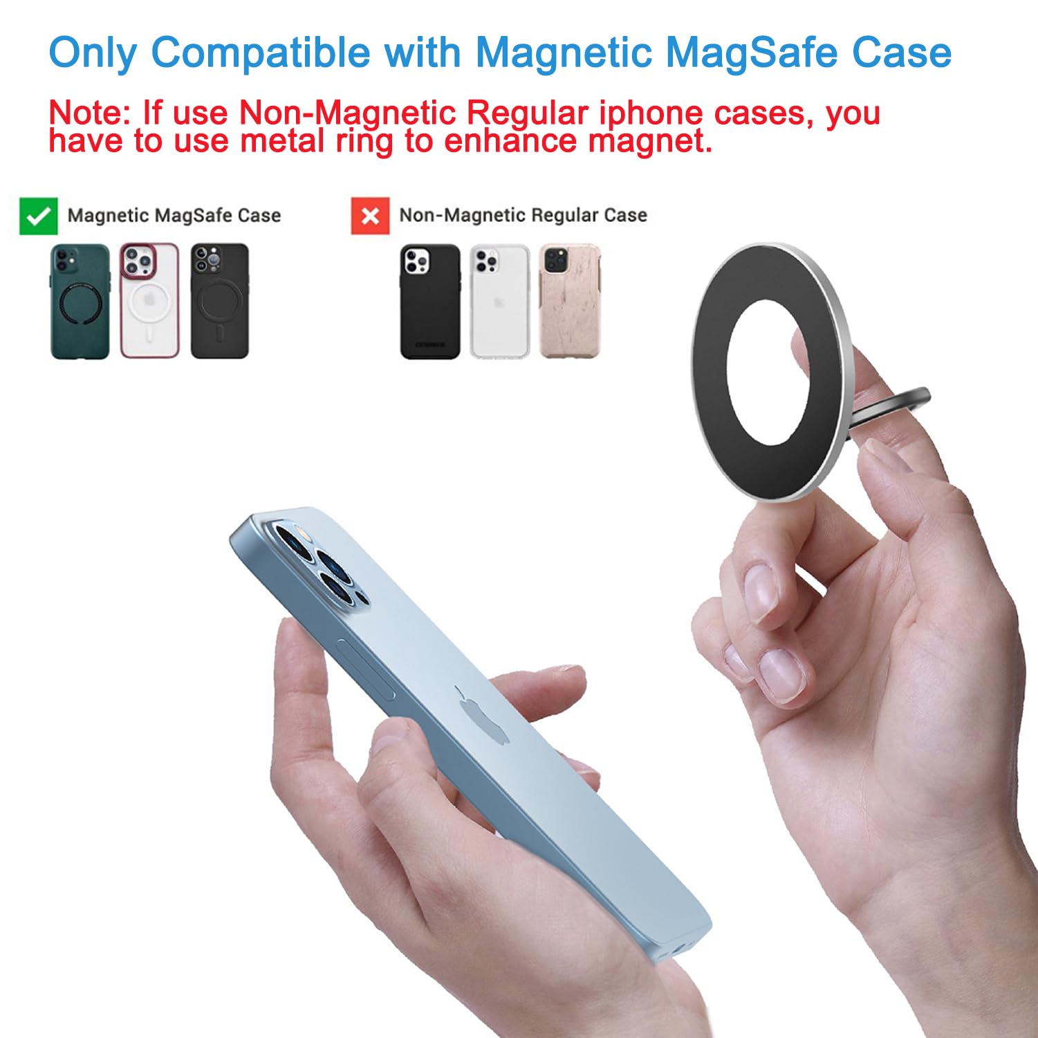 ZORBES Magnetic Phone Ring Holder for Magsafe with 2.2lbs Force featuring 360° Kickstand | Compatible with iPhone 17 16 15 14 13 Series