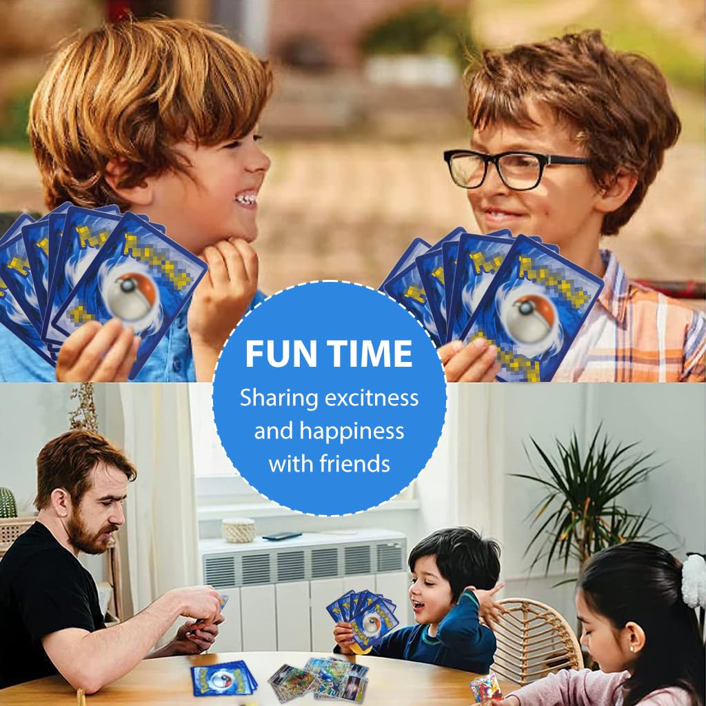 PATPAT Pokemon Cards Set for Kids with 100pcs Foil VSTAR and EX Rainbow Cards | Gift Box