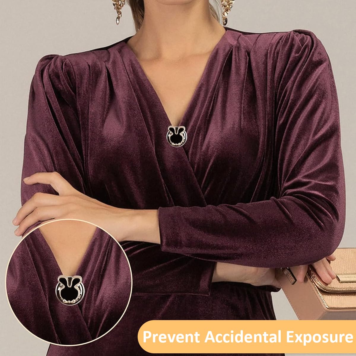 Venzina Pearl Safety Pin Flower Shirt Buttons for Hijab and Scarf | 30pcs Alloy No‑Sew Brooch Pins