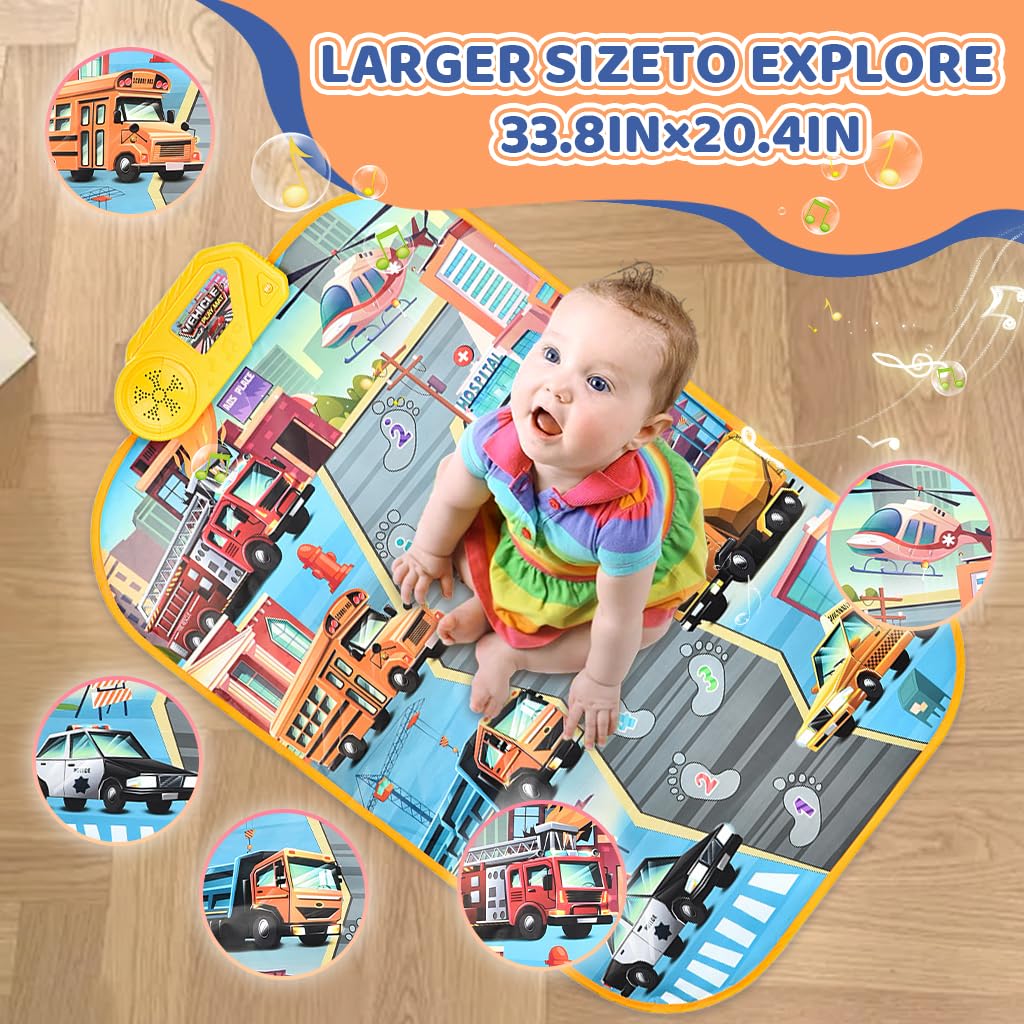 PATPAT Piano Keyboard Musical Mat for Kids 1–6 Years with 9 Sounds and 6 Play Modes | 33.86×20.47 in Foldable Educational Toy