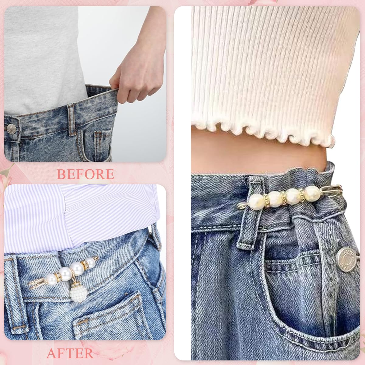 SANNIDHI Brooch Pin Set for Saree Pleats with Faux Pearl and Rhinestone | 36Pcs for Women