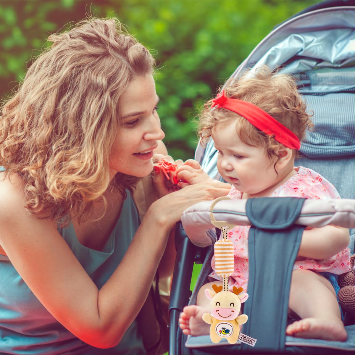 SNOWIE SOFT Baby Toy for Crib and Stroller with Hanging Loop and Sound Deer Plush | 3–18 Months