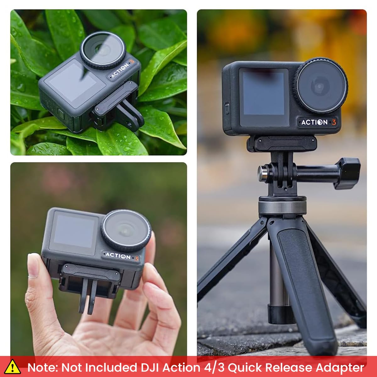 ZORBES® Magnet Adapter Mount for DJI Action 4/3 Quick Release Adapter with Secure Claws Outdoor Tripod Adapter Mount Accessory for DJI Action 4/3