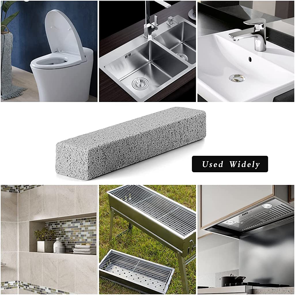 ELEPHANTBOAT Pumice Stone for Kitchen Bathroom and Toilet Cleaning with Textured Surface | 2 pcs 15×3.5×2.5 cm Silicon Dioxide Block