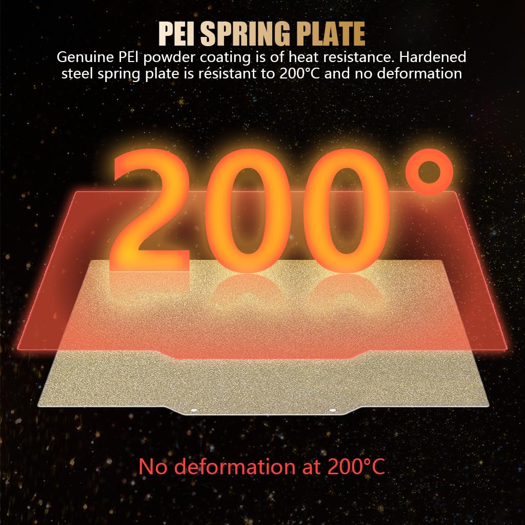 Serplex 3D Printer Heated Bed Build Plate for Anycubic Kobra | 230x230mm Double-Sided PEI Steel