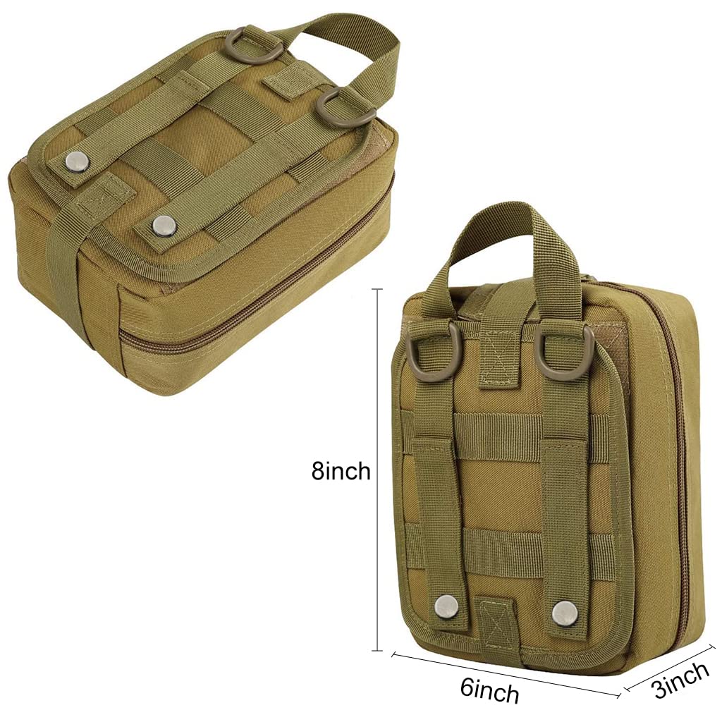 Proberos Medical Molle Pouch for Outdoor and Home Use featuring Rip Away Design and 20.5x15x10cm Capacity | Metallic Yellow Nylon
