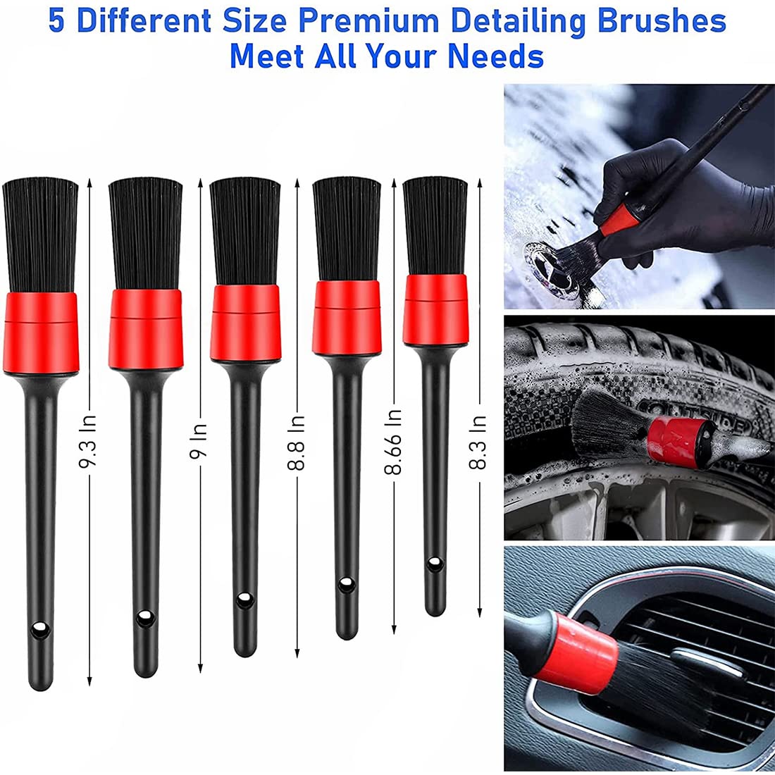 ZORBES Auto Detailing Electric Drill Brush Set for Car and Home Cleaning | 6 Pcs with Free Microfiber Towel