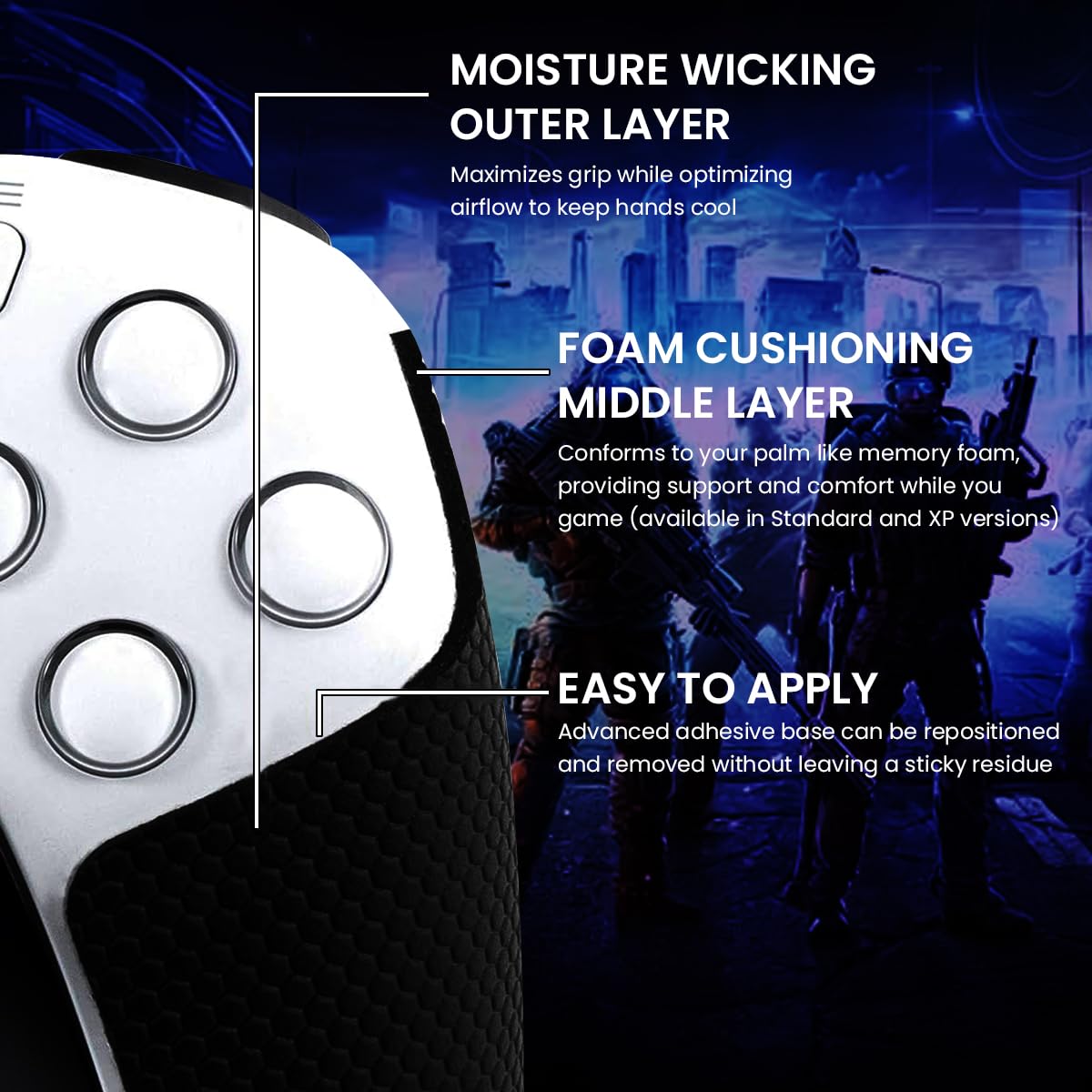 ZORBES Game Controller Grip Covers for PS5 featuring Self Adhesive Silicone for Anti Slip Control