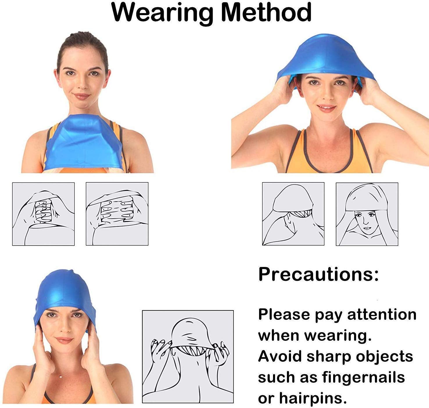 Proberos Swimming Cap for Kids with Ear Plug and Nose Clip featuring 17.5 cm Opening | Waterproof Silicone for Boys and Girls