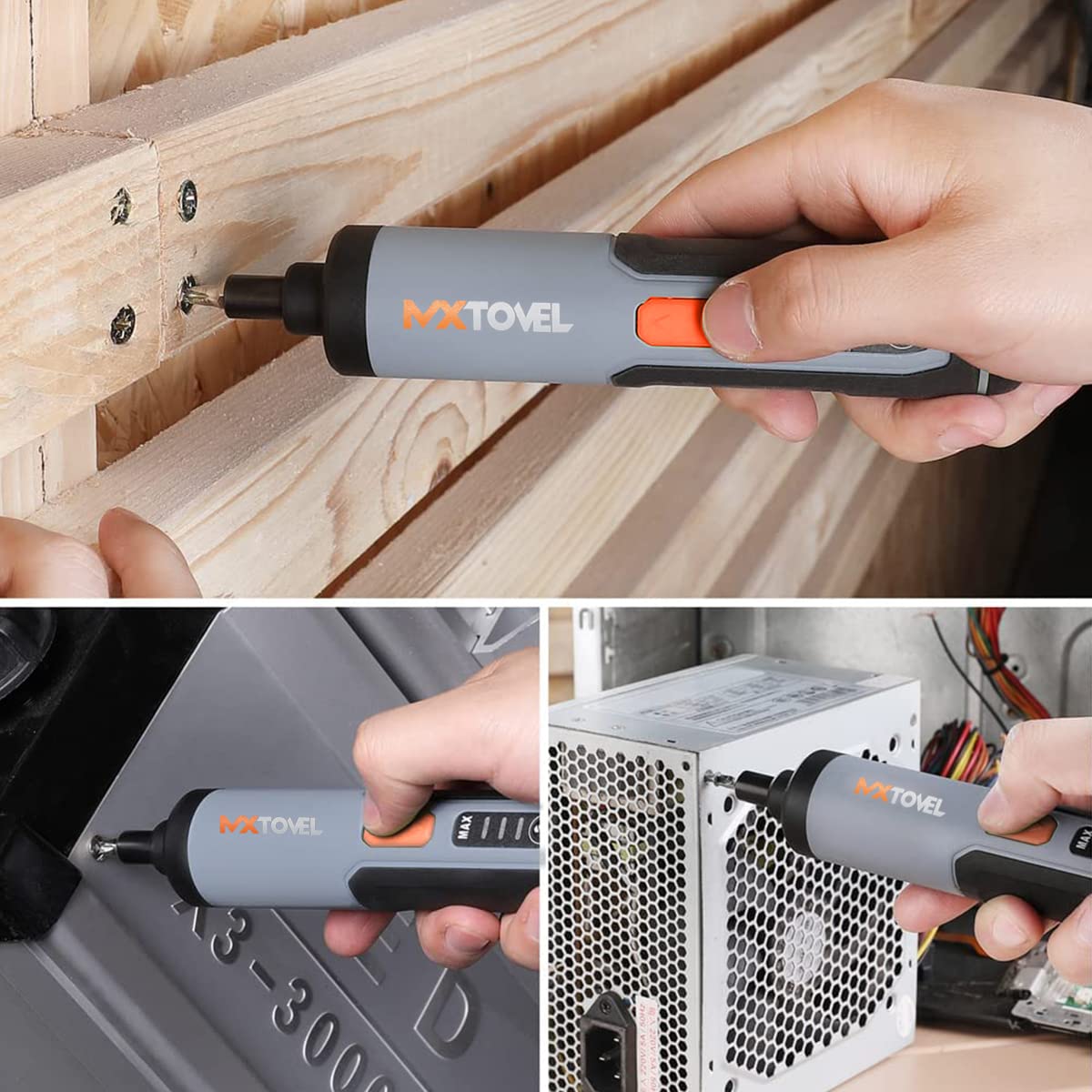 Serplex Electric Screwdriver Kit for Home Use with 26 Bits and LED Work Light | 4V 1500mAh Cordless Design