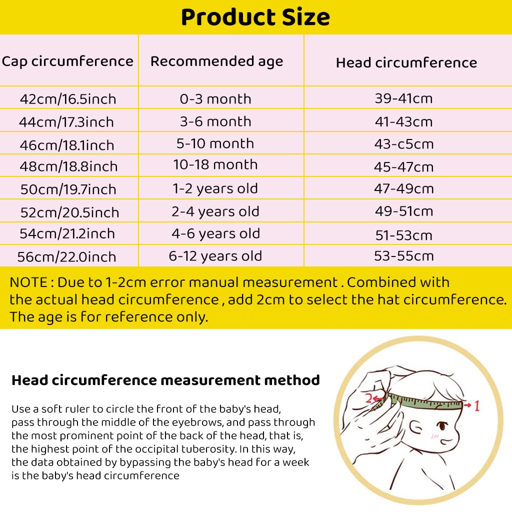 PALAY Baby Hats for Girls for Outdoor Use with Arc Wide Brim & Cotton Lining | Fits 15.7–17.3 in