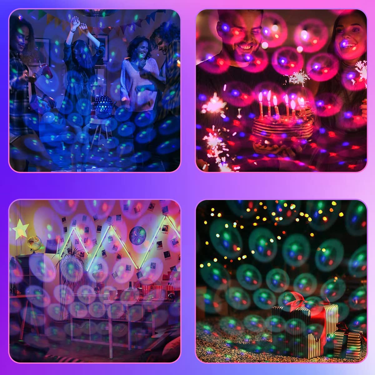 LED Car Atmosphere Light for Interior and Party Use with 9 Lighting Modes and 360° Rotation | USB Plug and Play RGB Mini Lamp